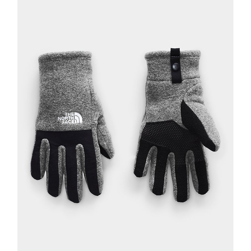 The North Face Gloves Youth Australia - The North Face Denali Etip™ Grey Hiking (VXU-638491)